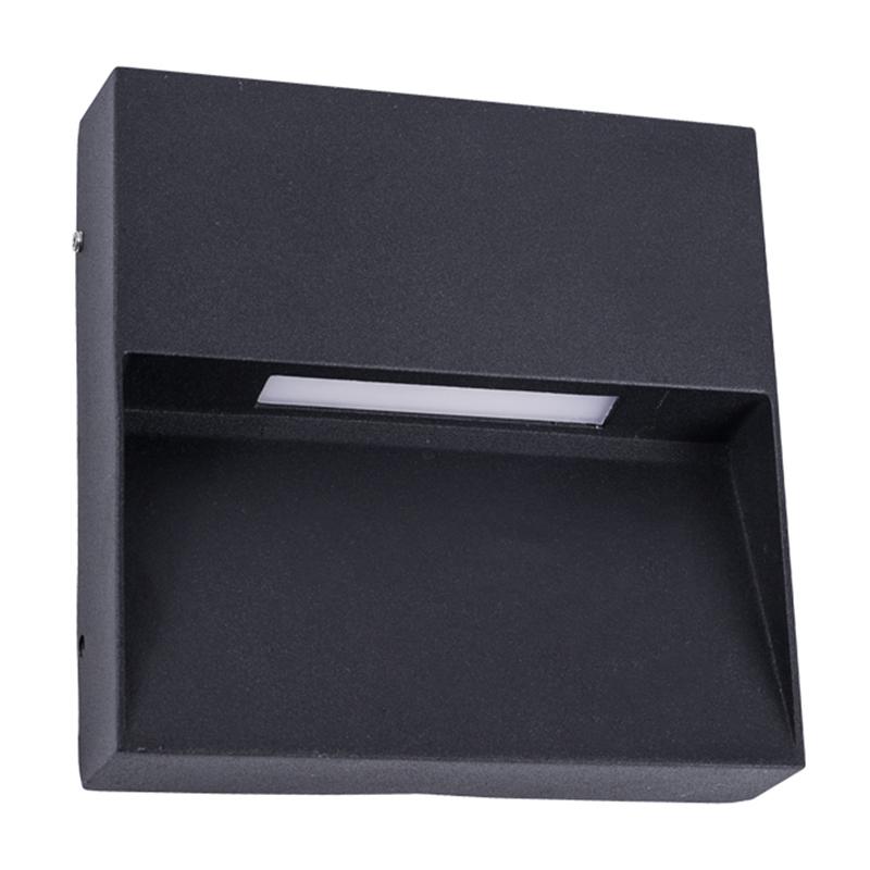 Arbotante Muro Exterior Descubierto Negro MS 033(LED Calido) — imagen 1