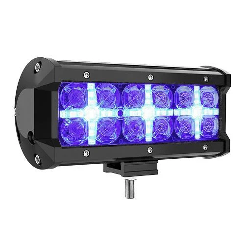 Barra LED Cruz luz  Azul 12 LEDS 36W