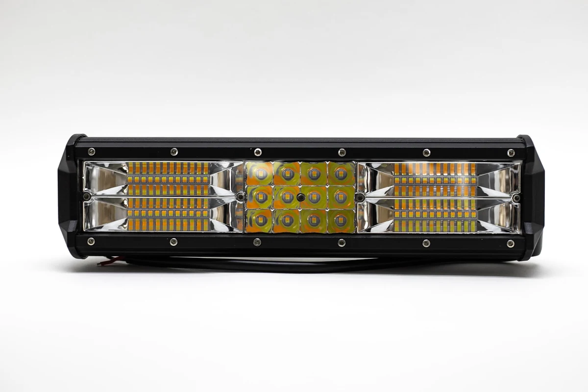 BARRA LED Recta Triple Hilera Dual Color+Strobes 38cm