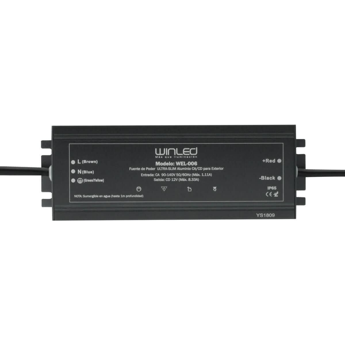 Eliminador de Voltaje 12V 100W IP67 Exterior