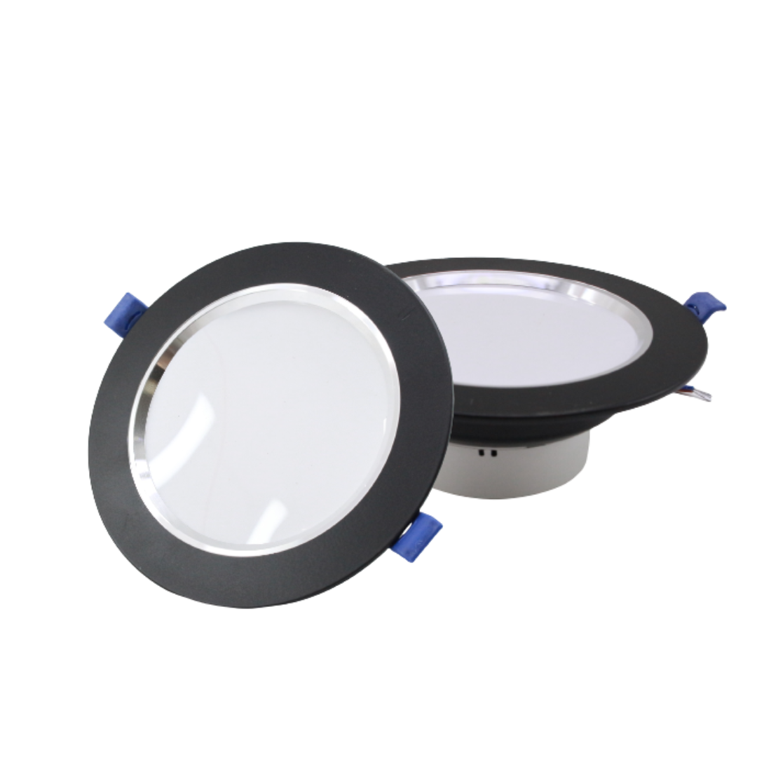 Lámpara LED Empotrable 12w Spot Plafón Negro con Satín — imagen 1