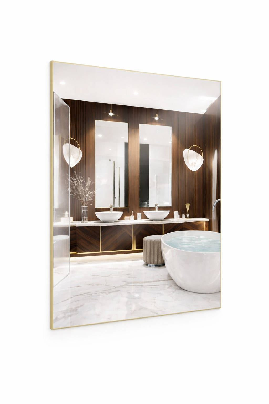 Espejo LED Rectangular 56W Luz Regulable para Baño IP65 — imagen 1