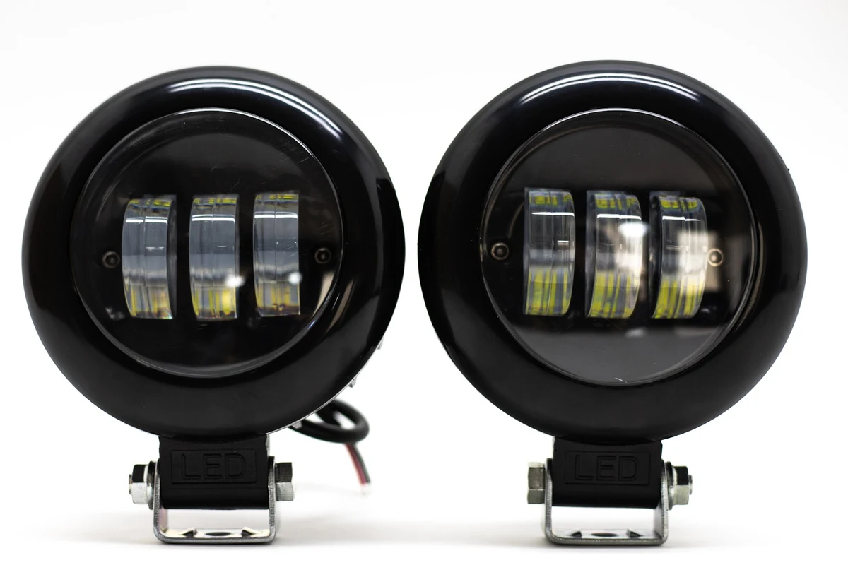 Faro LED Redondo Base Negra 30w