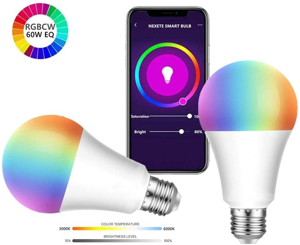 Lampara LED Smart WiFi E26 10W RGB CW Multicolor Y Blancos Atenuables 10w — imagen 1