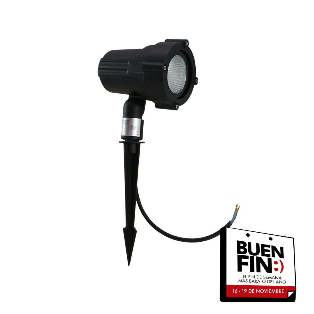 Lámpara LED para Jardín­ tipo Estaca Negra 10w Luz Cálida