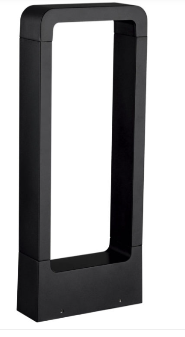 Luminaria LED Tubular Rectangular Sobreponer Aluminio Negro Exterior Blanco Calido 10w — imagen 1