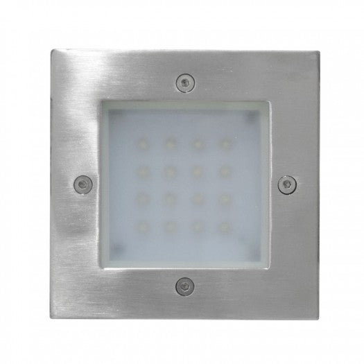 Luminario LED empotrable 1.6W acero inoxidable IP65 — imagen 1