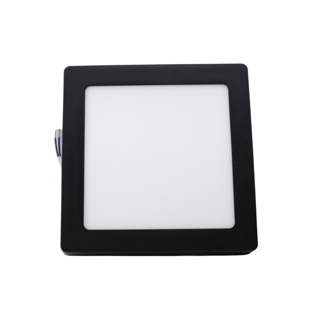 Lámpara LED Sobreponer Cuadrado 12w Negro 6500K — imagen 1