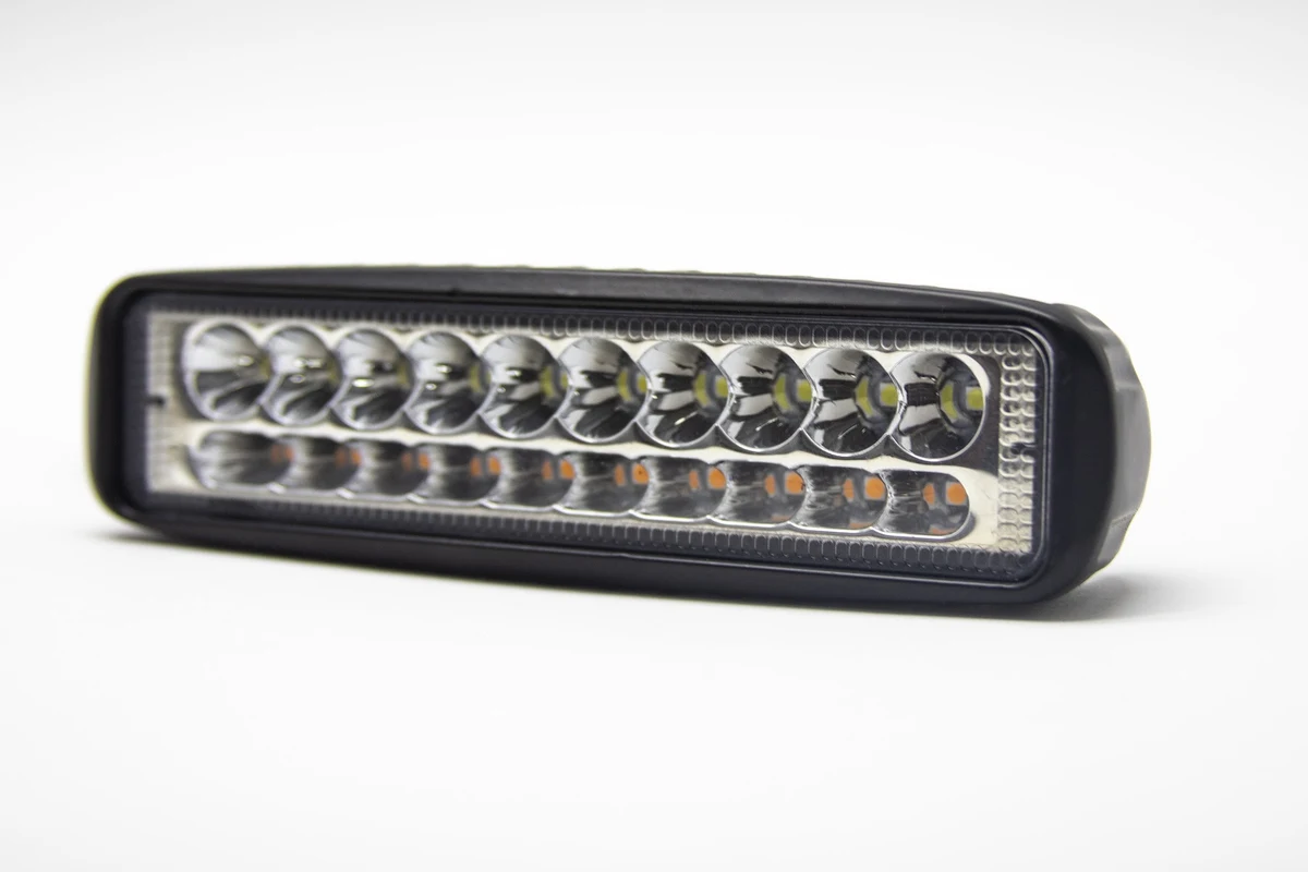 Par de Barritas LED Rectangular Dual Coler Doble Hilera 20w
