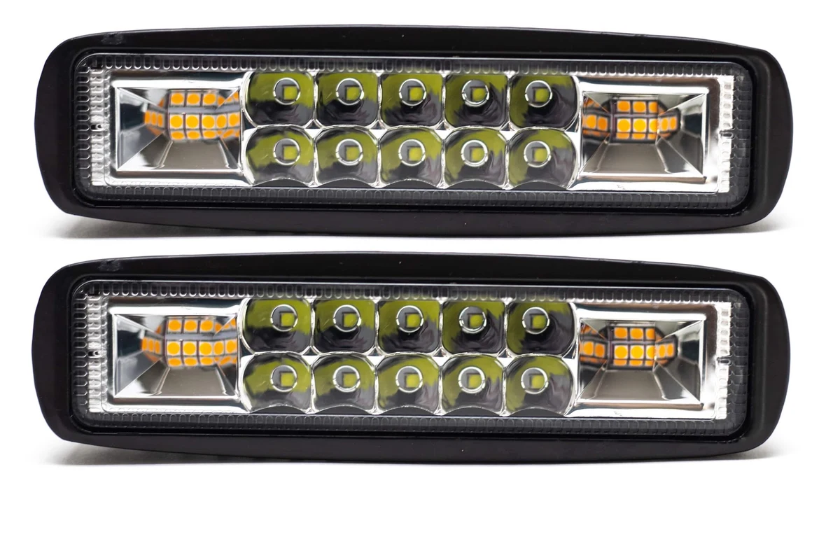 Par de Barritas LED Slim 30w Strobos Amber 6