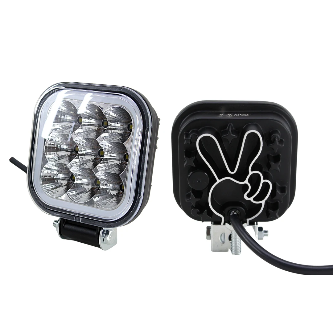 Par de Faritos LED Aro Blanco 27w Paz & love