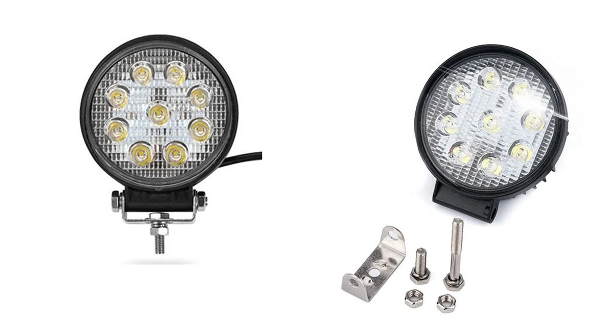 Par de Faritos LED Redondos 27w 4  Luz Dual Color