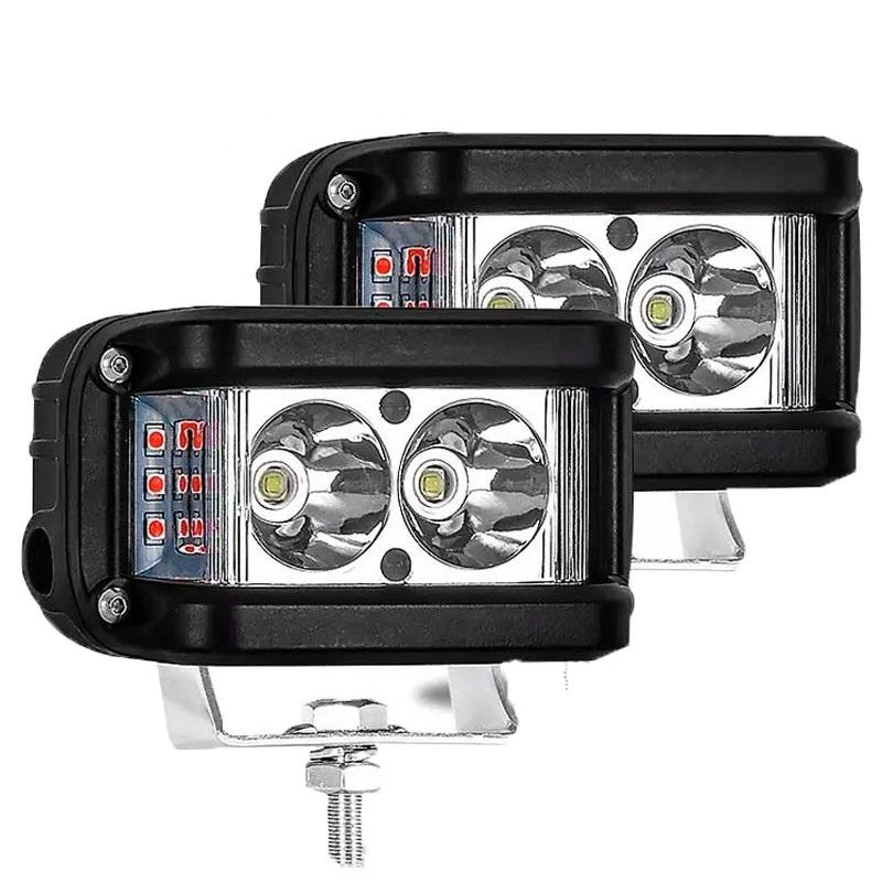 Par de Faro Off Road LED Strobos Emergencia Rojos