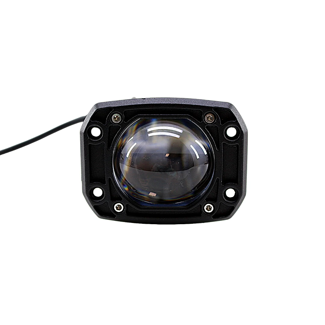 Par de Faros Cuadrados 30w Hiperleds Dual Color + Estrobo Lupa
