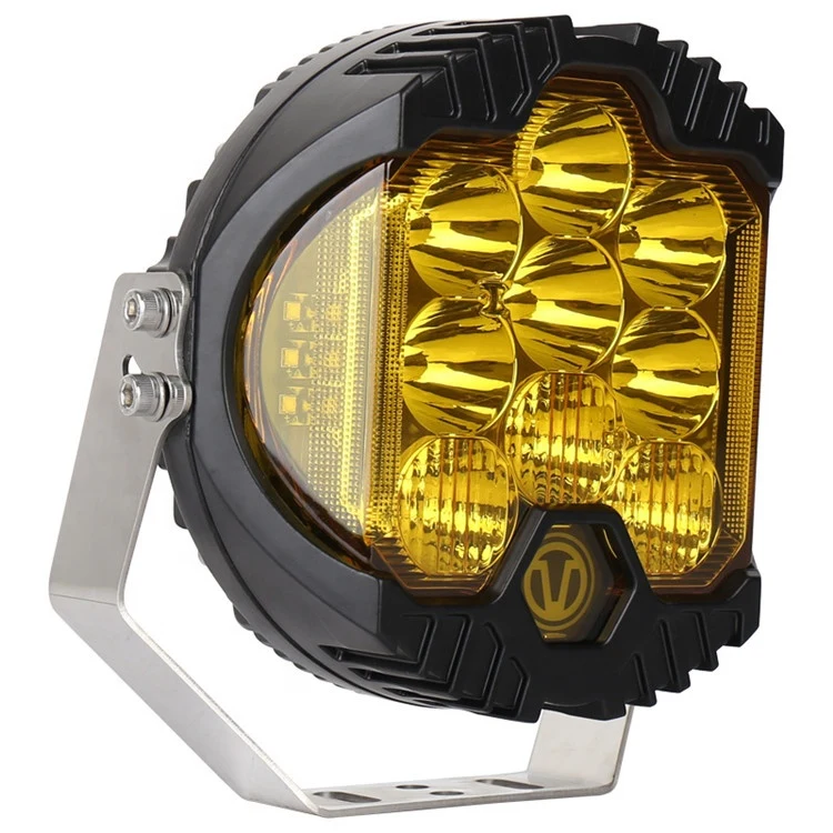 Par de Faros de Leds 5" Con DRL 90w 4v Luz Ambar