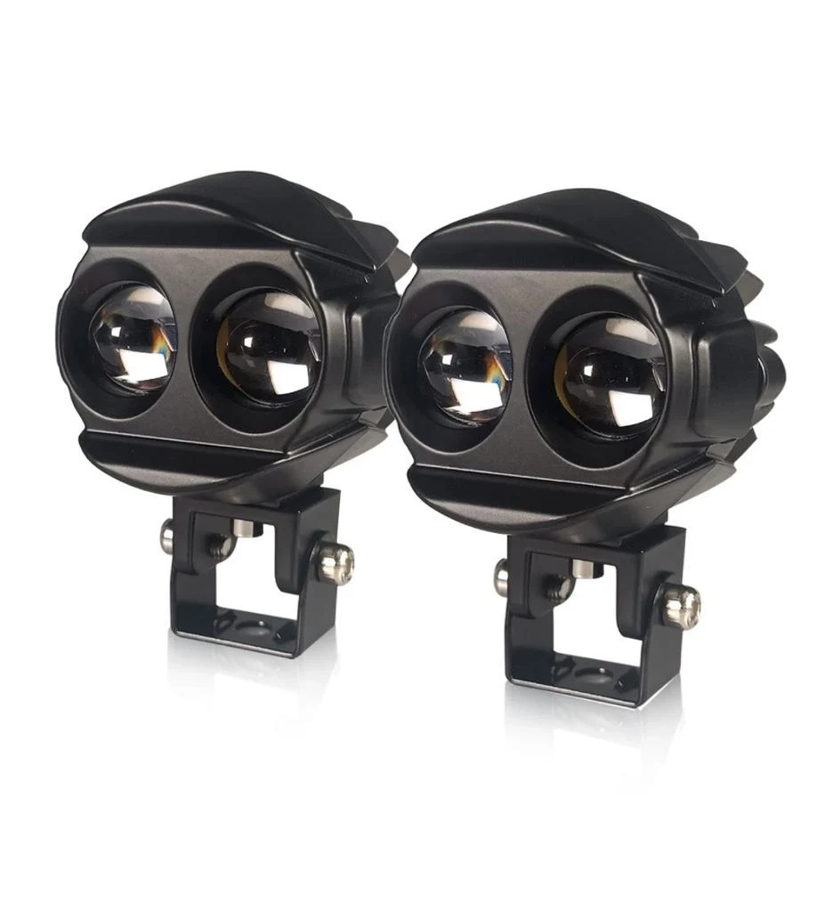 Par de Faros Led 2 Leds  26W con Hiper Leds 13W 3Leds Blanca/Amarilla fija con lupa Alta/ Baja