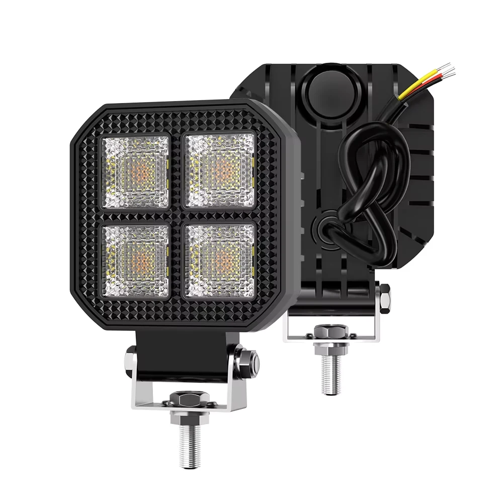 Par de Faros LED automotriz 16W 3” – Luz Blanca 6000K / Ámbar