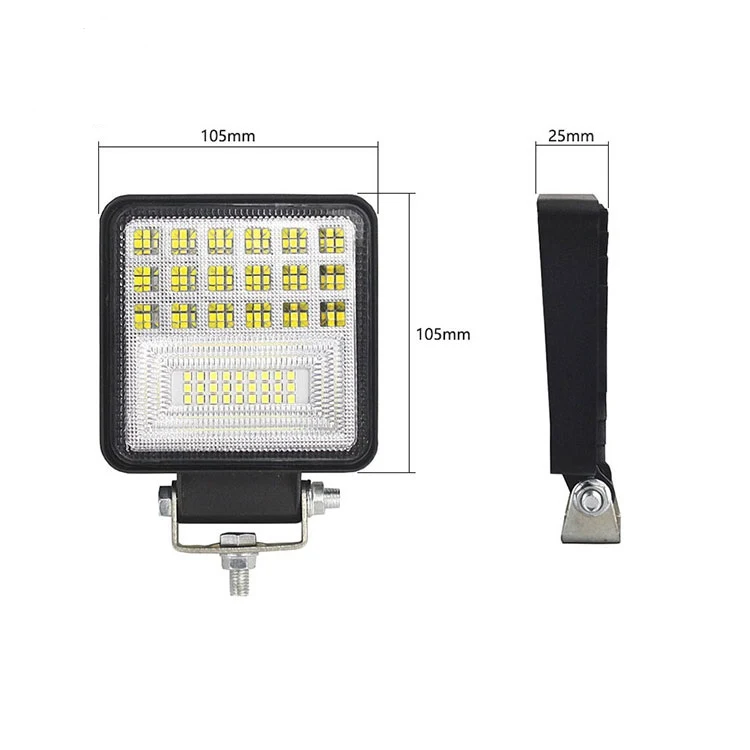 Par de Faros LED Cuadrada High Power 126w