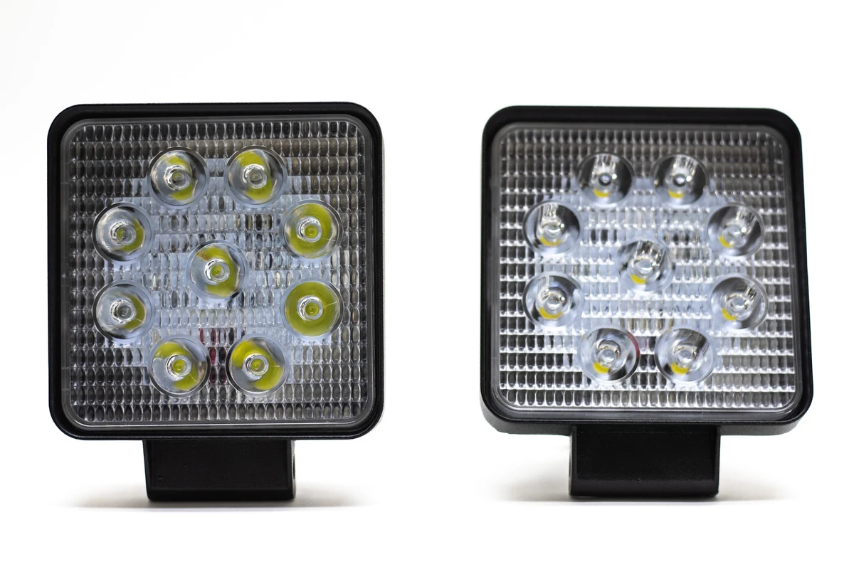Par de faros LED cuadrado Slim 27w
