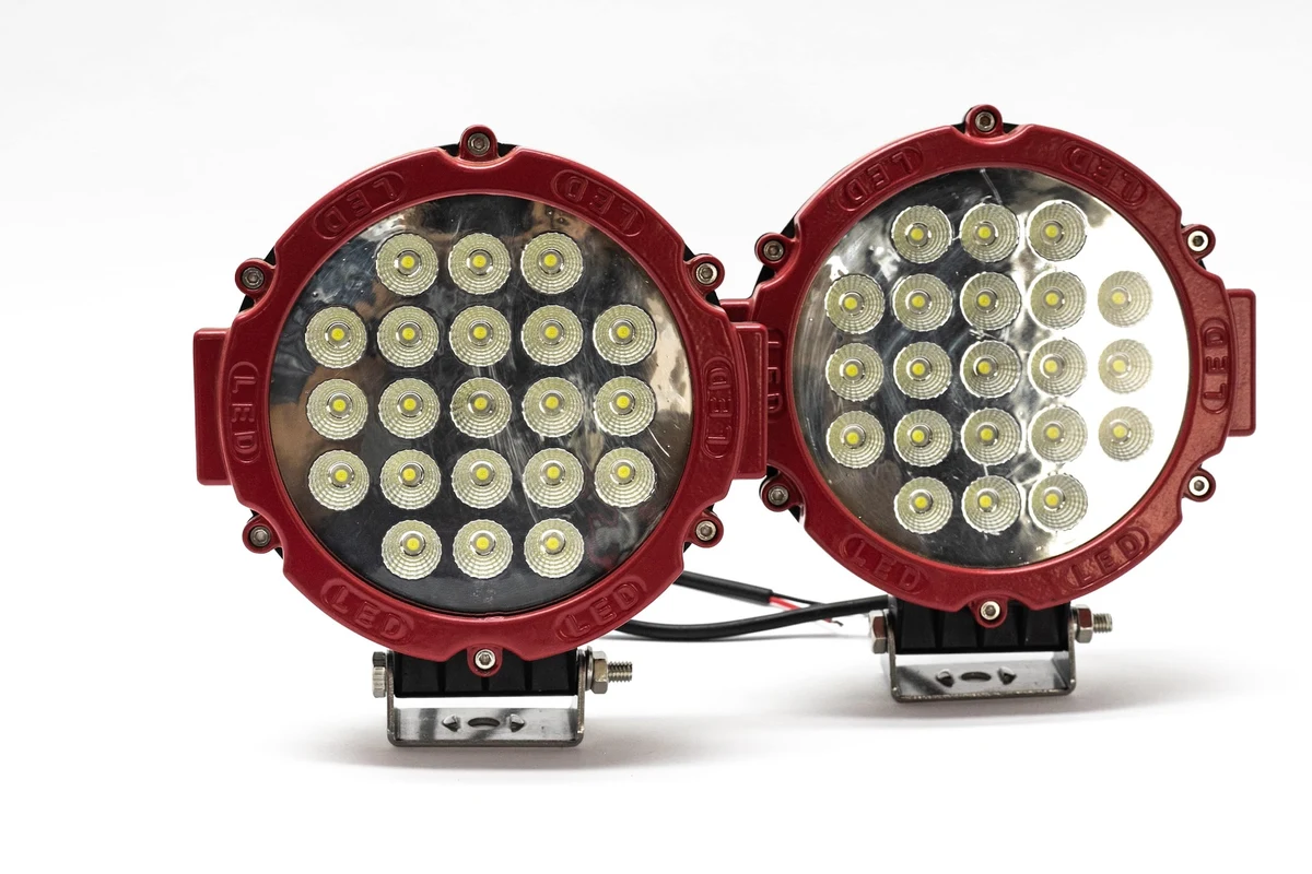 Par de Faros LED Redondo para Jeep 63w Red