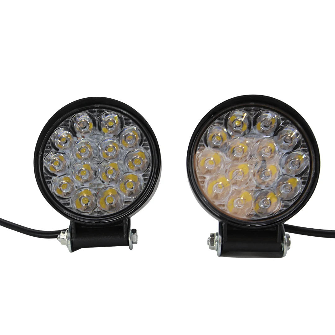 Par de Faros LED Redondos Custom 42w Luz Blanca