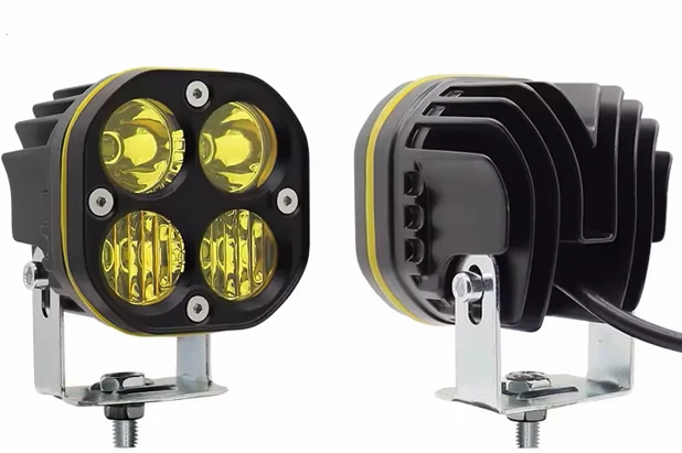 PAR DE FAROS LUZ AMARILLA 4LEDs CREE LEDS 9-30V 40W