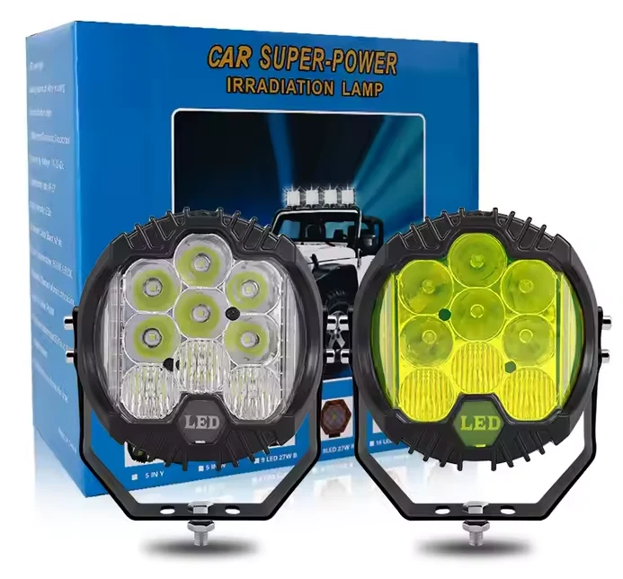 Par de faros mini con mica blanca