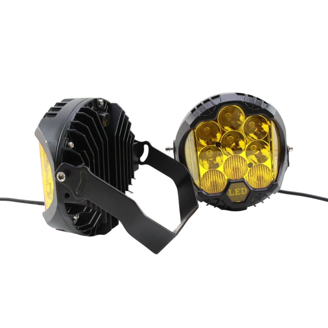 Par de Faros Off-Road 7" con DRL 120w  Ambar