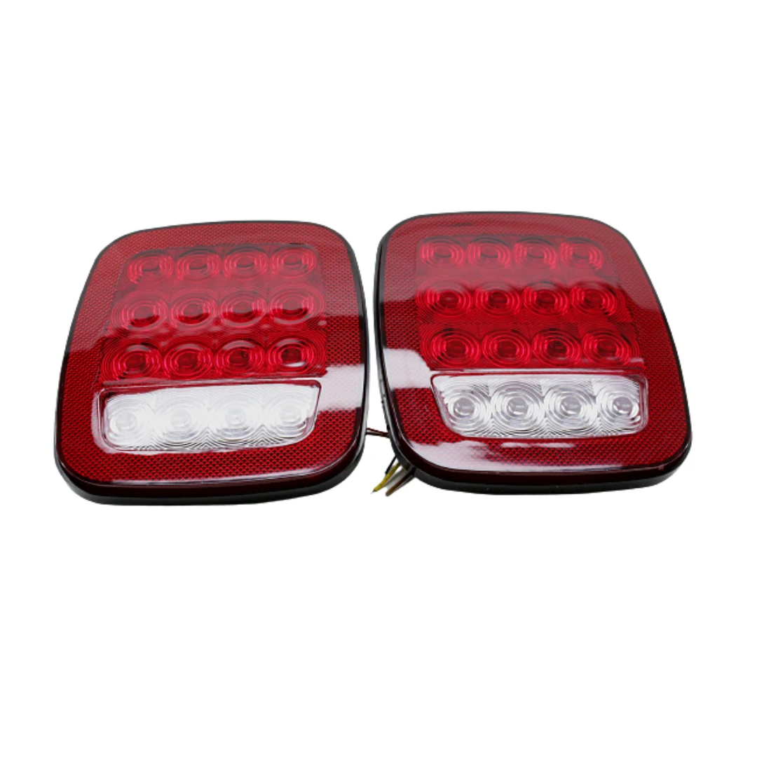 Par de Plafón Cuadrado 16leds 5.5" Luz Rojo Funciones