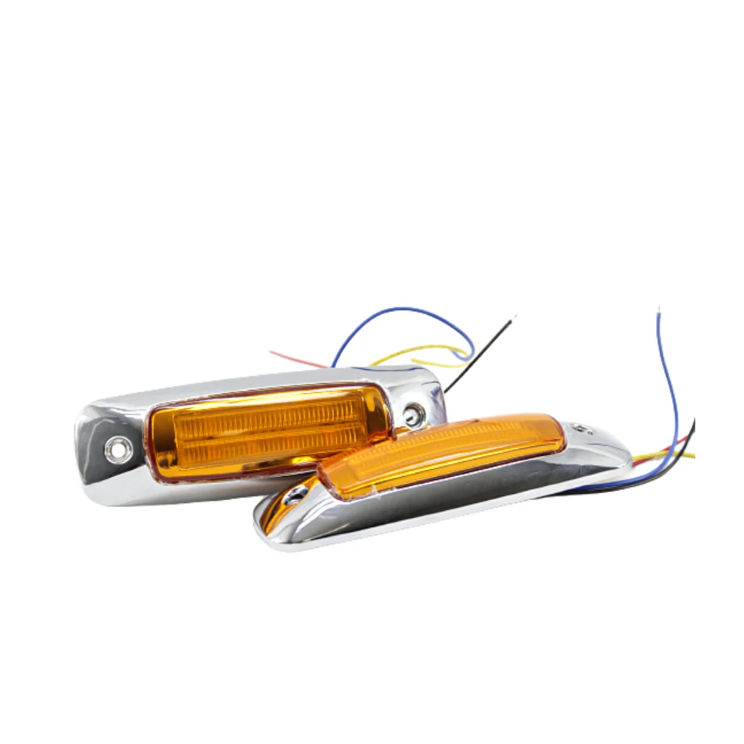 Par de Plafón Rectangular 10-30v 8leds 1.6" Luz Ambar
