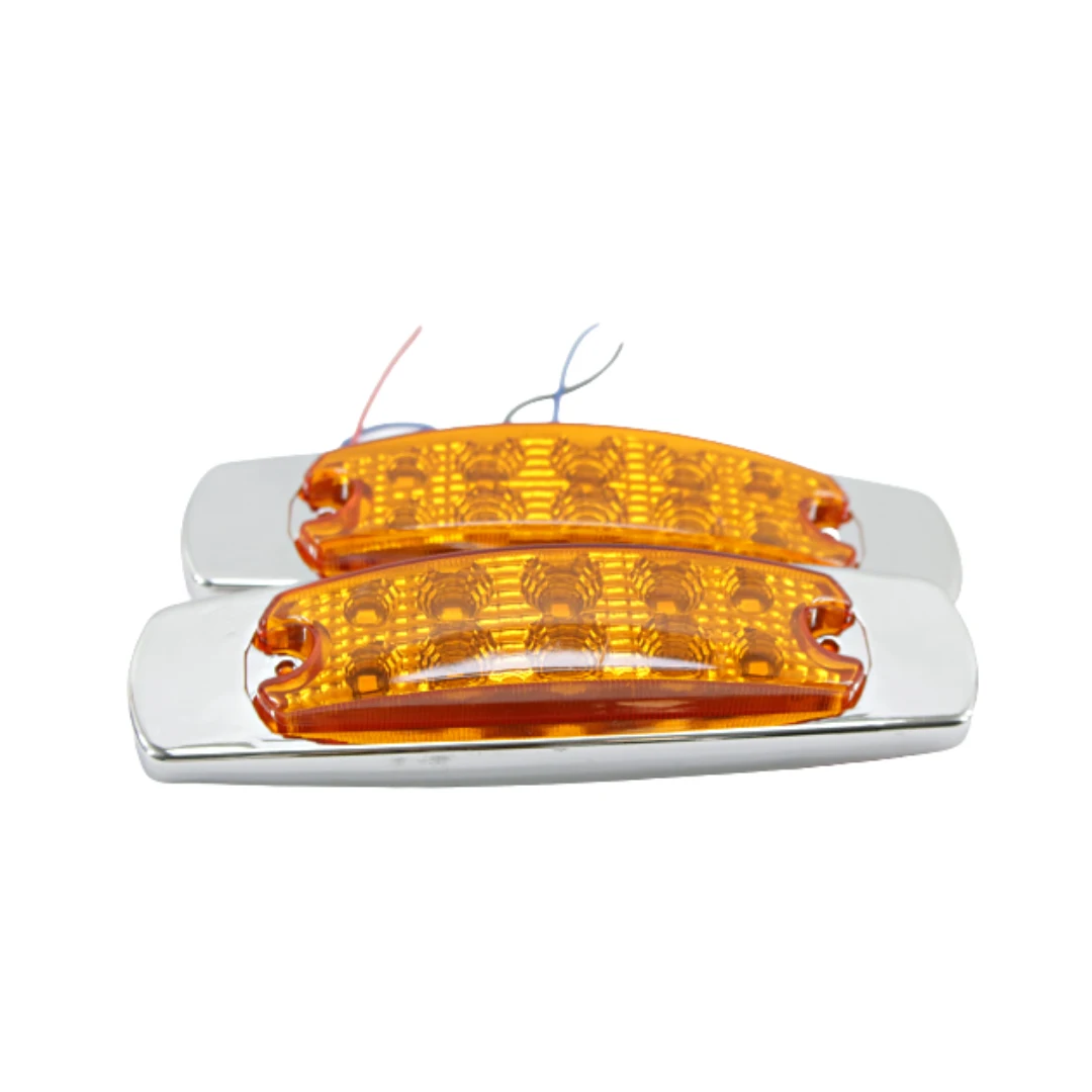 Par de Plafón Rectangular Real 1.60" Luz Ambar con 3 cables