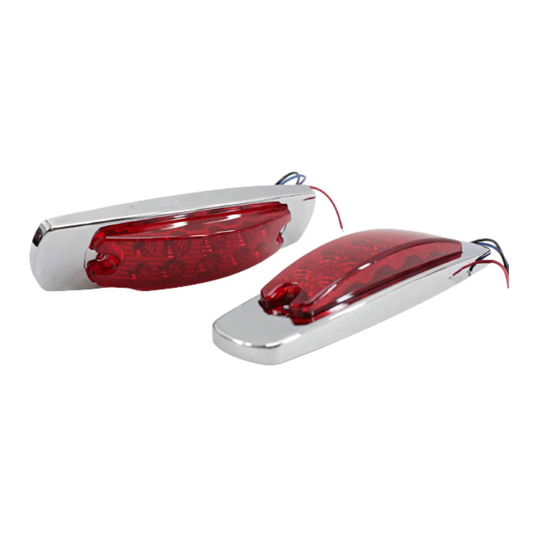 Par de Plafón Rectangular Real 1.60" Luz Rojo con 3 cables