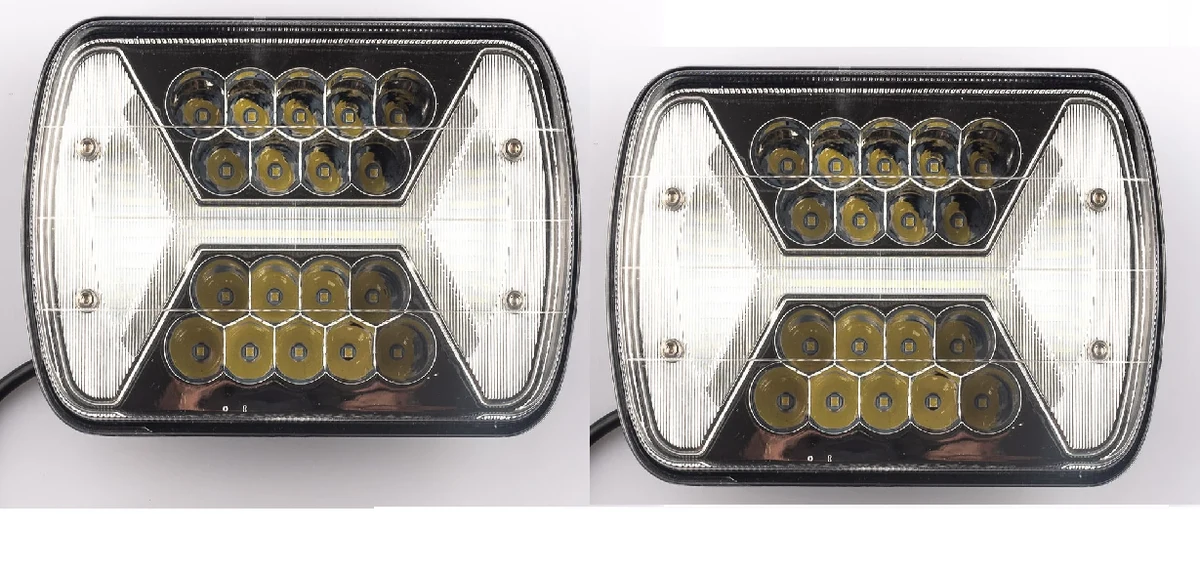 Par de Unidad LED 7  H Funcion Dual + Strobes