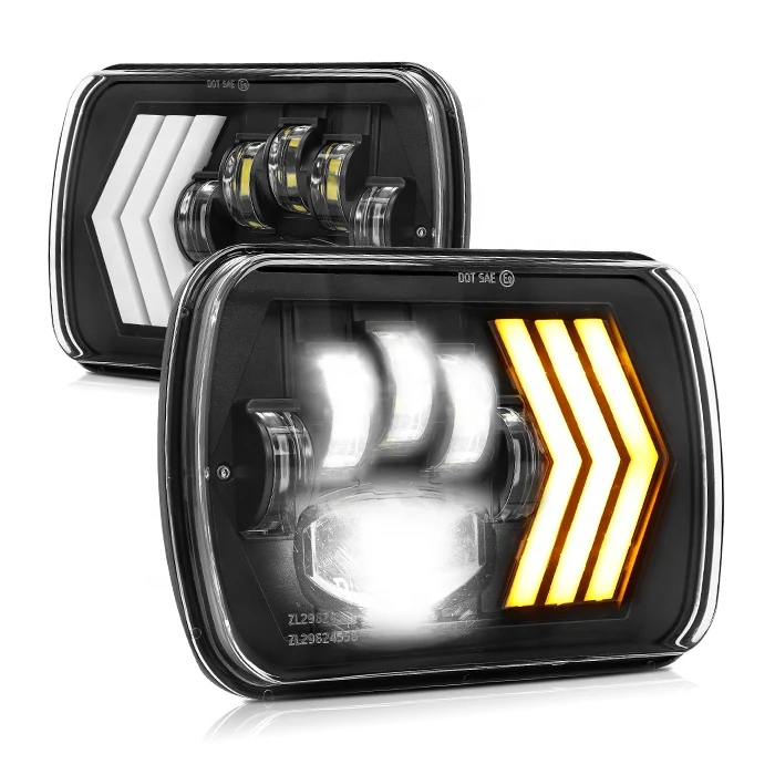 Par de Unidad LED Cuadrada 7  Arrow Direccional Amber