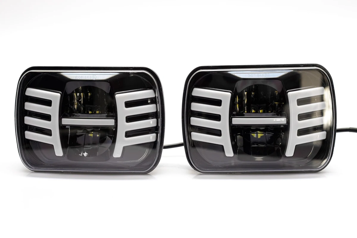 Par de Unidad LED Cuadrada 7  Wings Dual Color