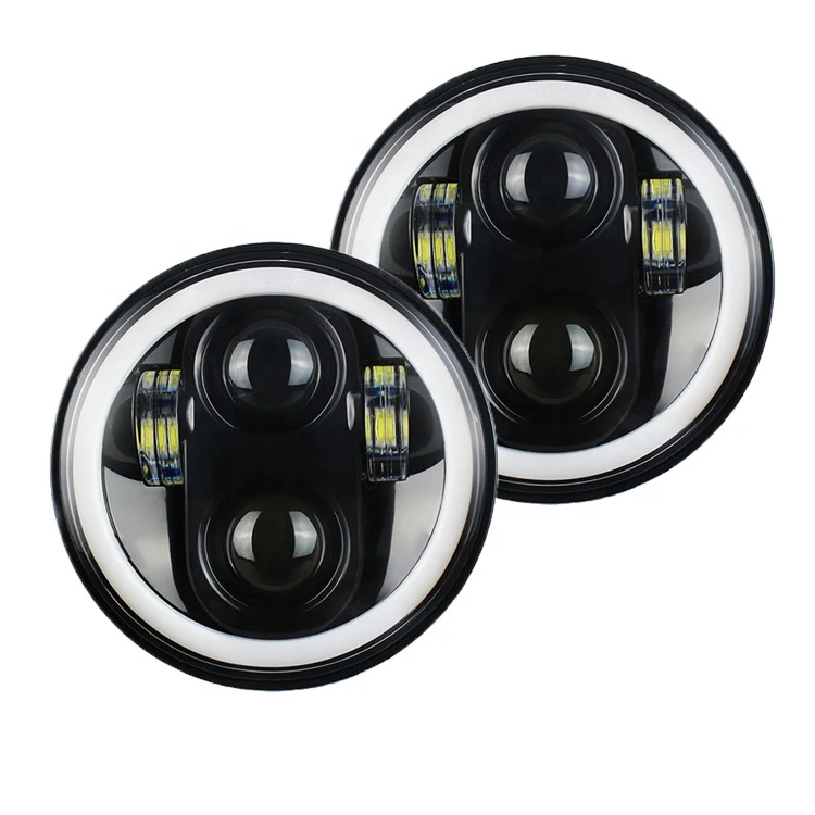 Par de Unidad LED Delantera 5.75"  Ojo de ángel Dual Color