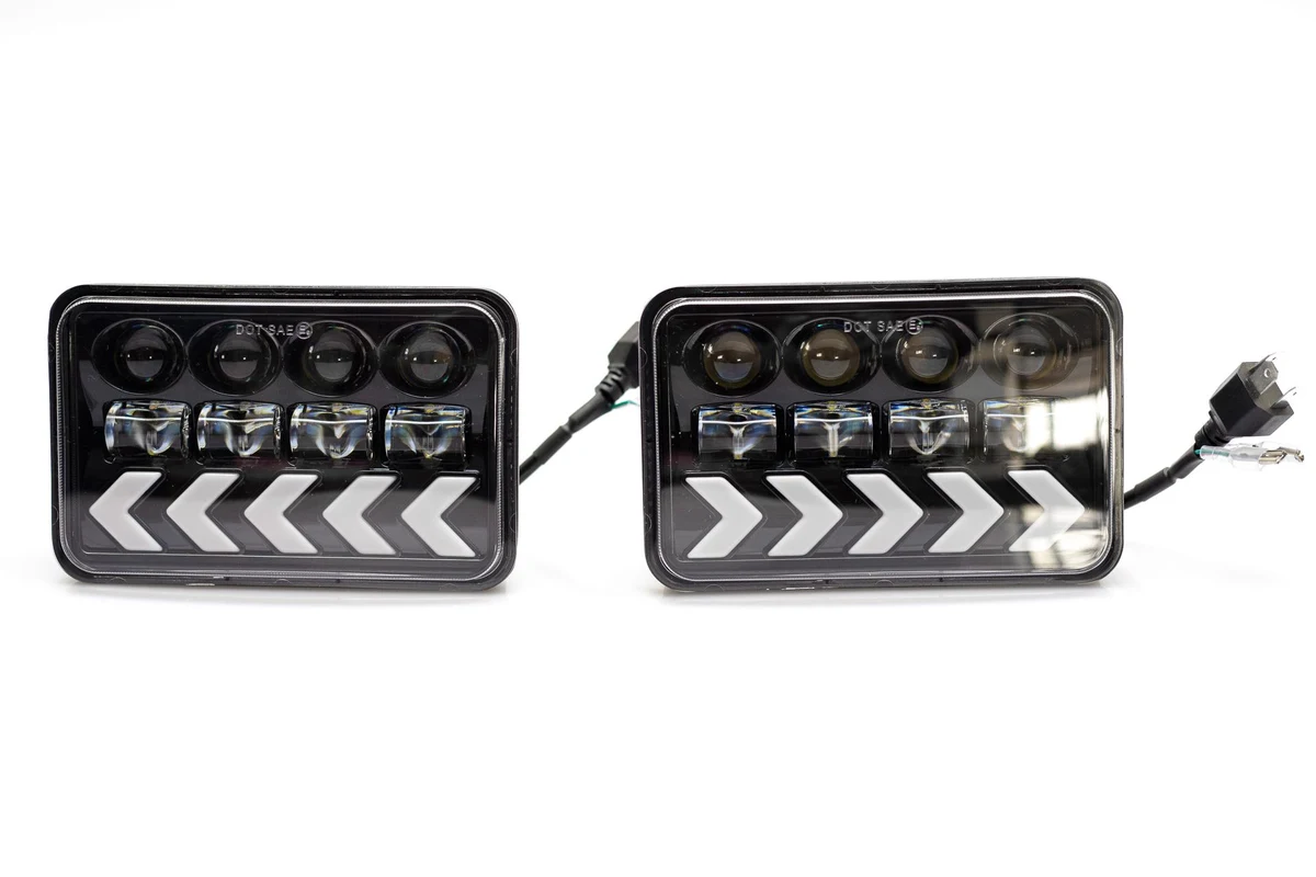 Par de Unidad LED Delantera Cuadrada 5  Flechas dirección Amber