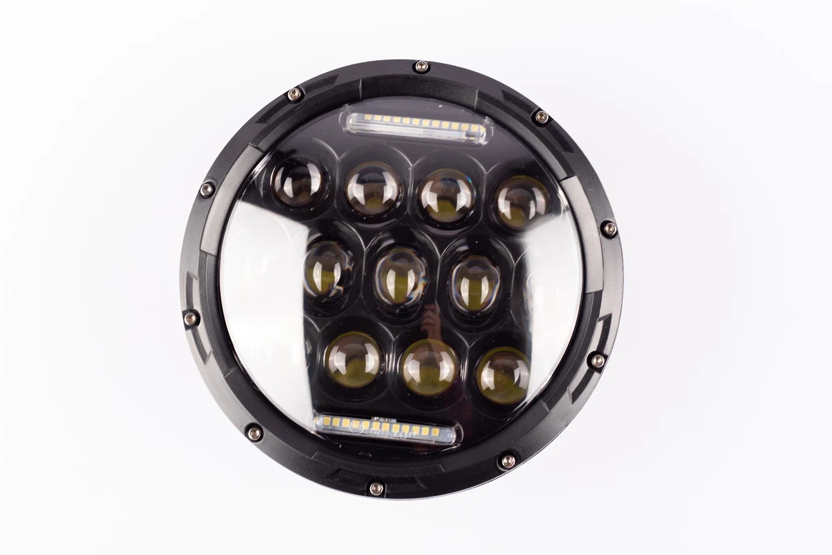 Par de Unidad LED Redonda 7   65w Multilupas Linea Recta