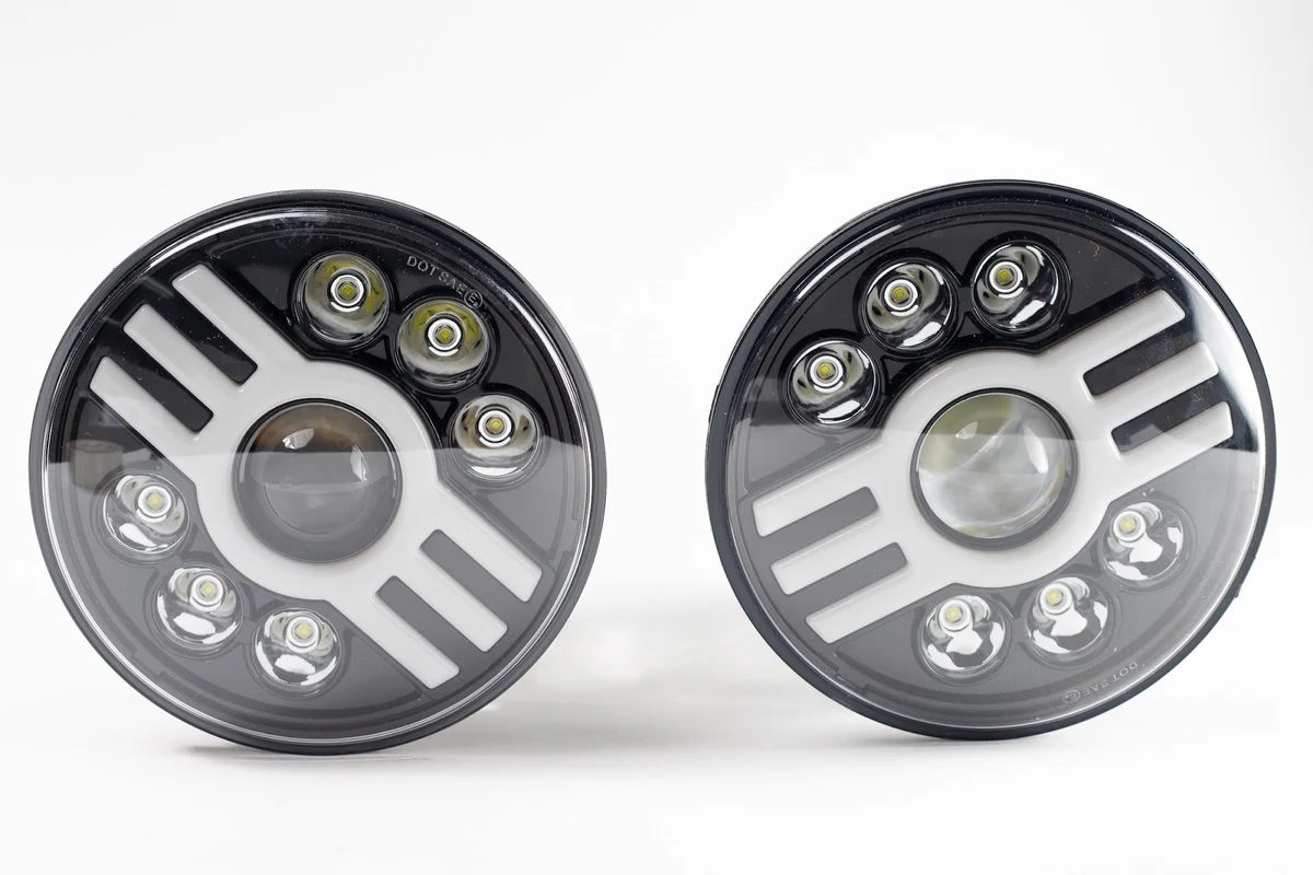 Par de Unidad LED Redonda 7  Aro Flight Dual 60w