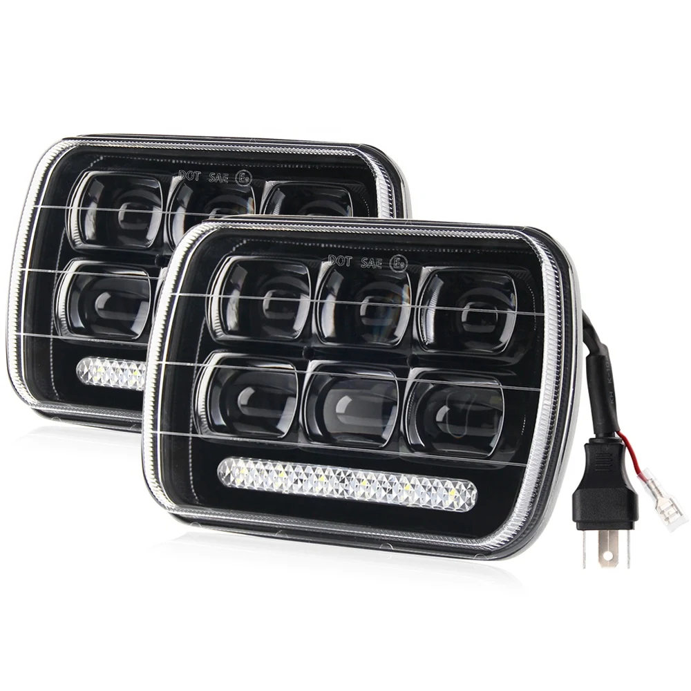 Par de  Unidades LED Cuadradas 5x7  Black Edition  5D