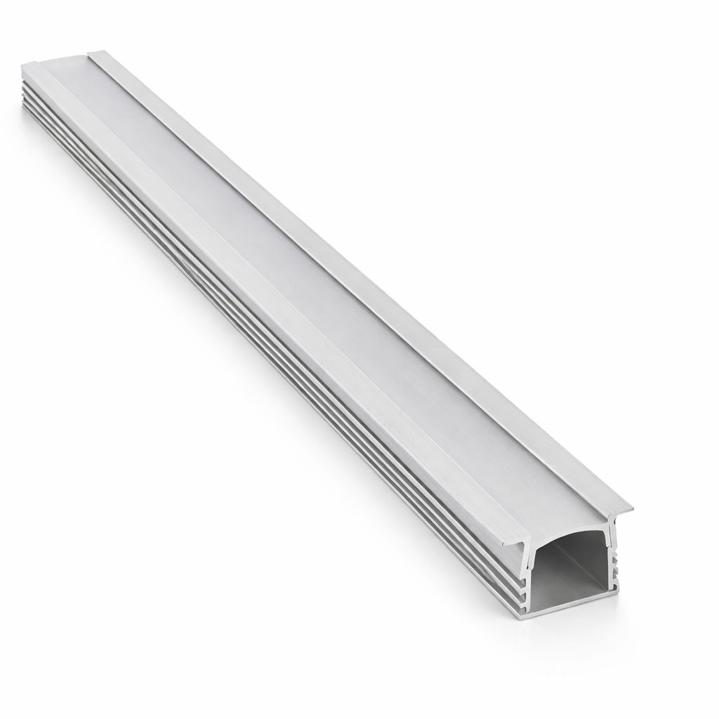 Perfil de Aluminio para Tira LED Empotrable 3m Difusor Opal — imagen 1