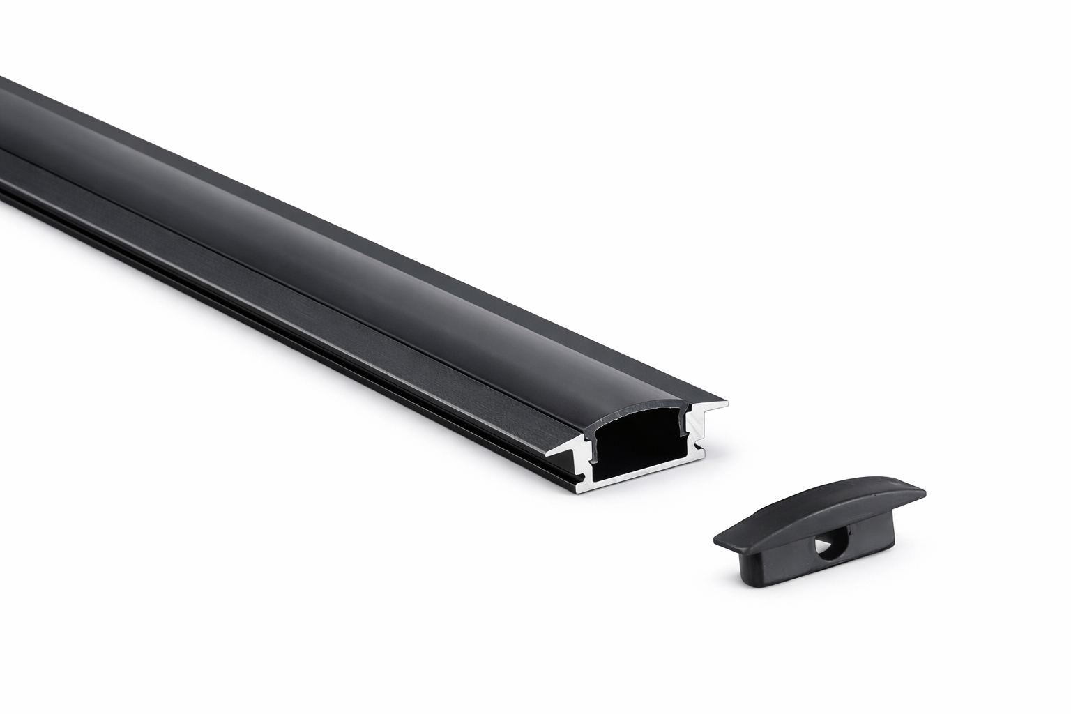 Perfil de aluminio para empotrar con pestaña color negro — imagen 1