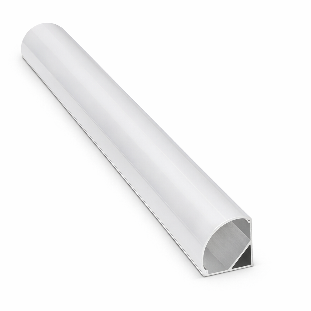 Perfil Esquinero de Aluminio para Tira LED 3m con Difusor Opal — imagen 1