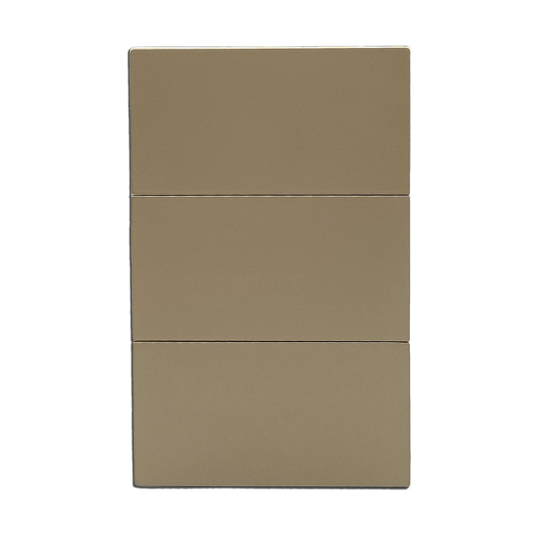 Placa Apagador Luxury 3 Interruptores 3 Vías Color Oro — imagen 1
