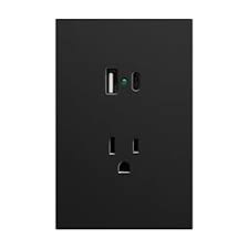 Placa Contacto con USB A y C Negro Luxury APL-607 — imagen 1