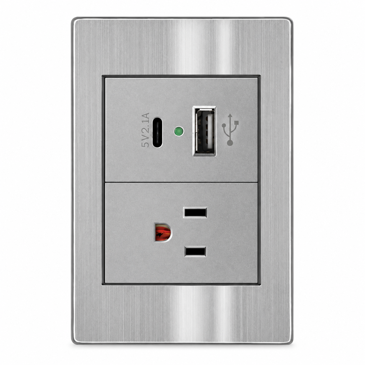 Placa con Contacto y USB Tipo A y C para Interior — imagen 1