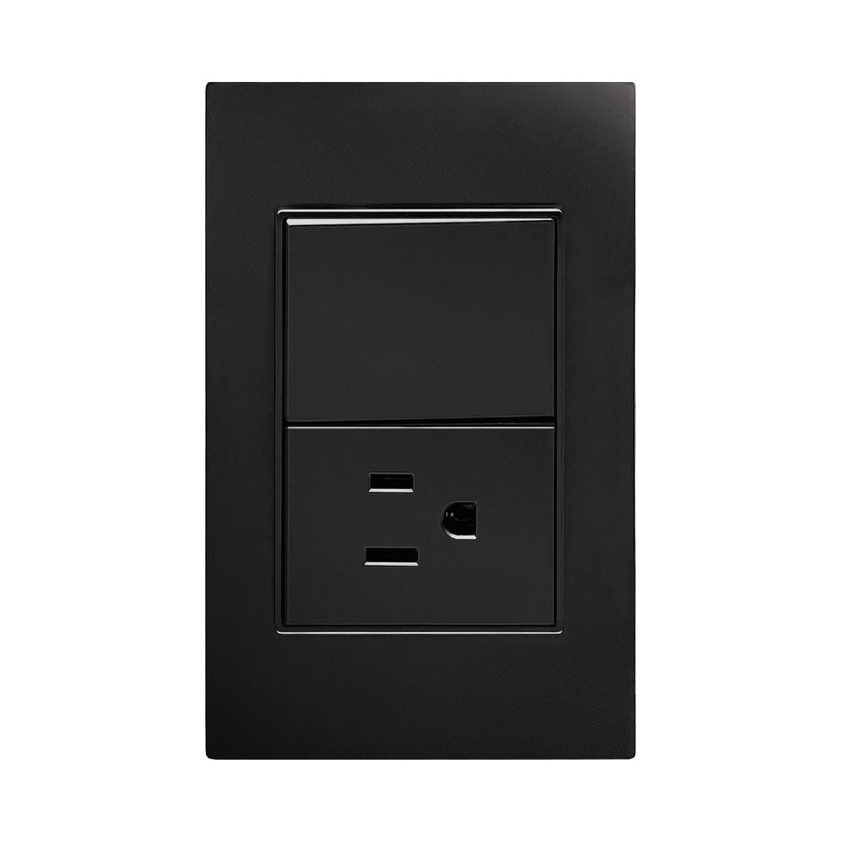Placa Negra Contacto y Apagador 3 Vías APL-305 — imagen 1