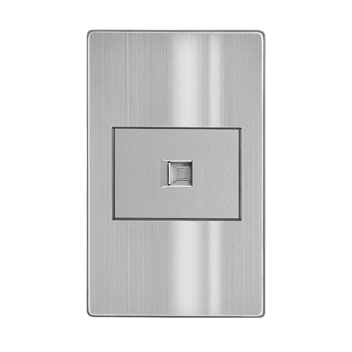 Placa red LAN RJ45 CAT5 acero inoxidable — imagen 1