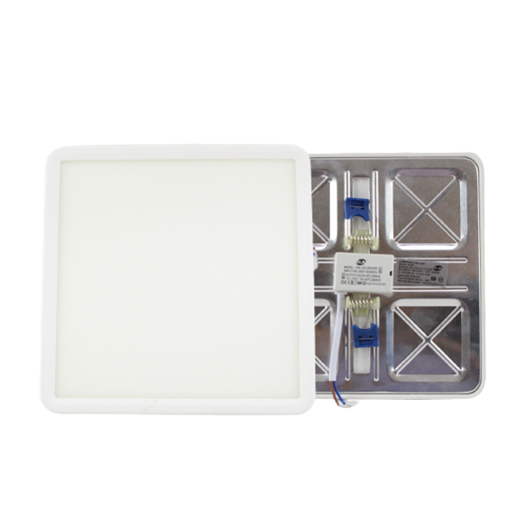 Plafon Ajustable Cuadrado 12w Luz Blanca Fri­a — imagen 1