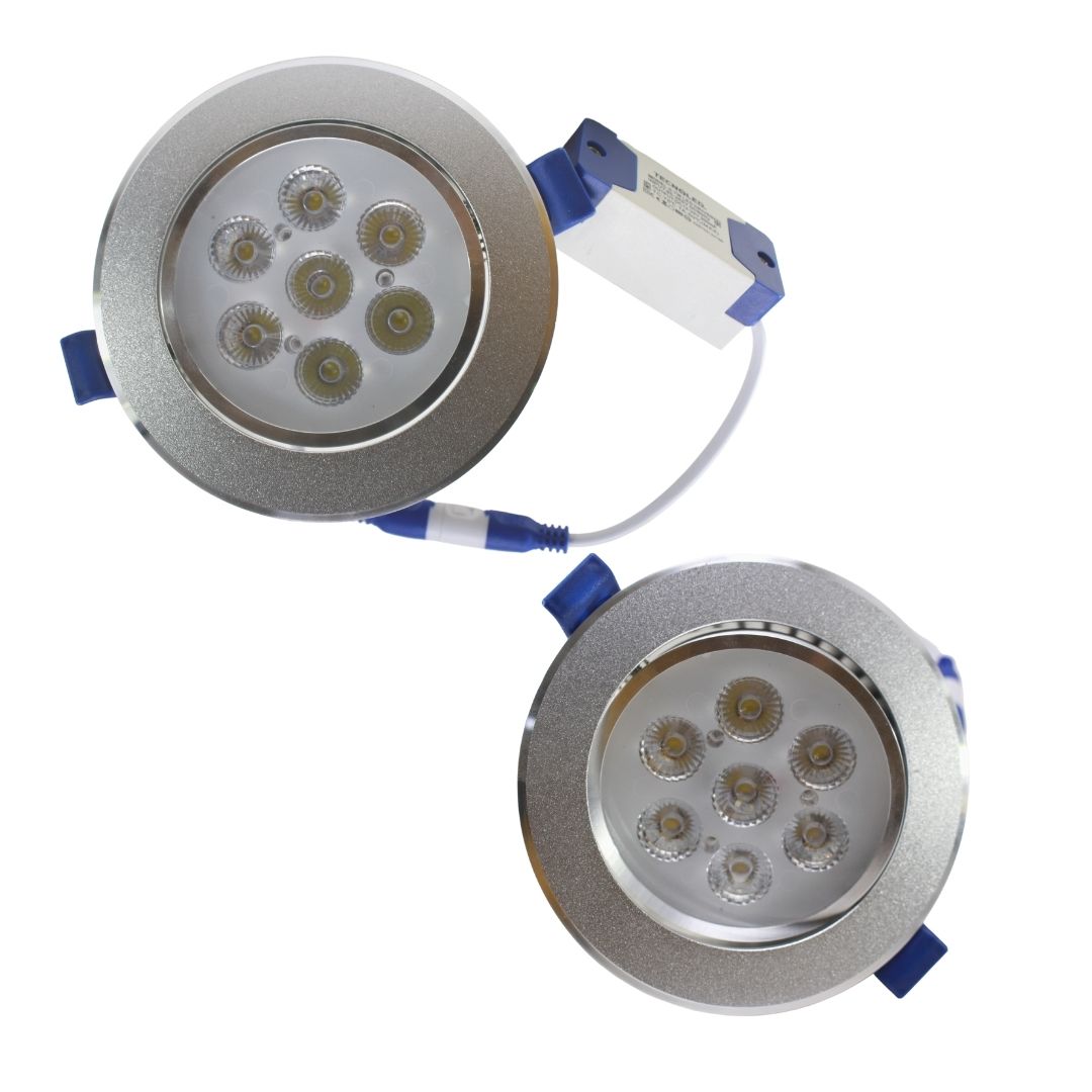 Plafón Empotrable Dirigible LED 7w metálico Luz Fría — imagen 1